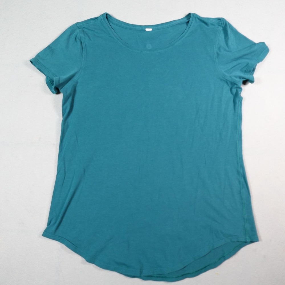 Lululemon T-Shirt Womens S Blue Scoop Neck Short Sleeve Yoga Gym Basic Pullover